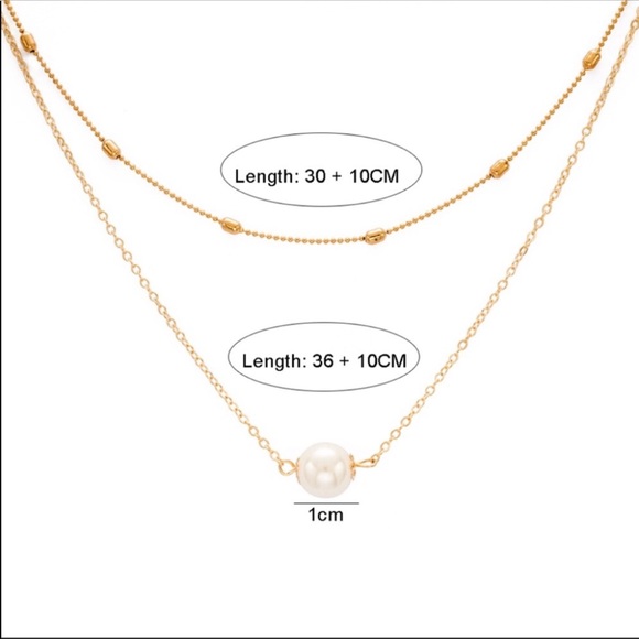 Double layer pearl necklace choker - Picture 4 of 7